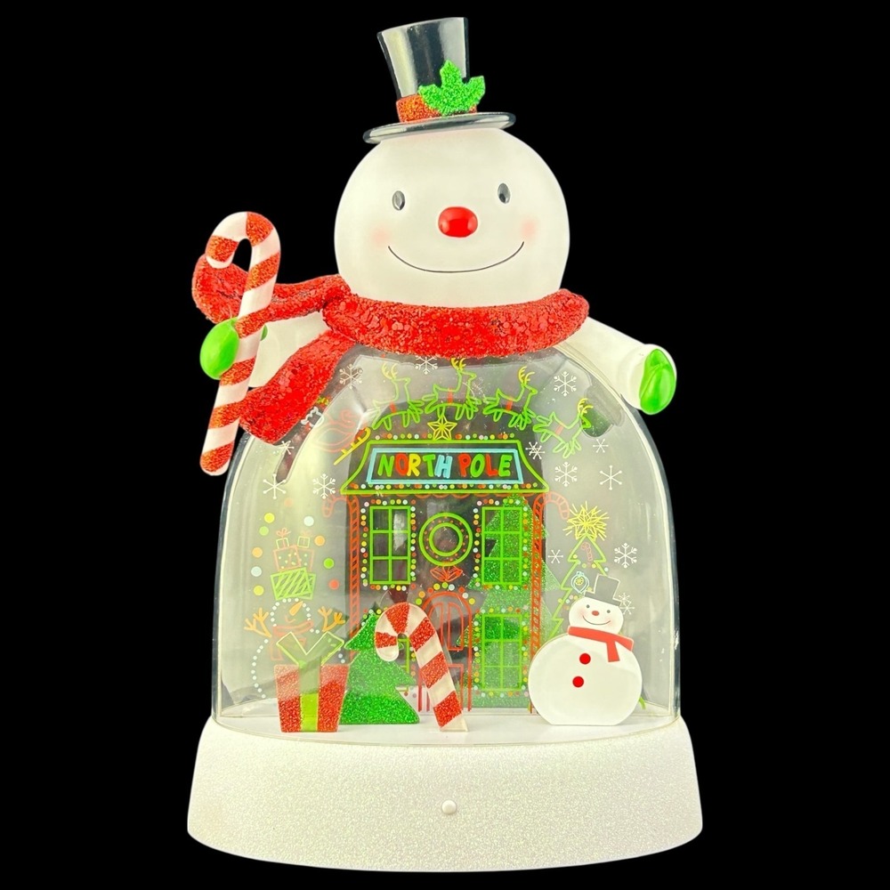 Hallmark North Pole DANCING LIGHTS SNOWMAN 2011 Animated Light Show Works Video‎